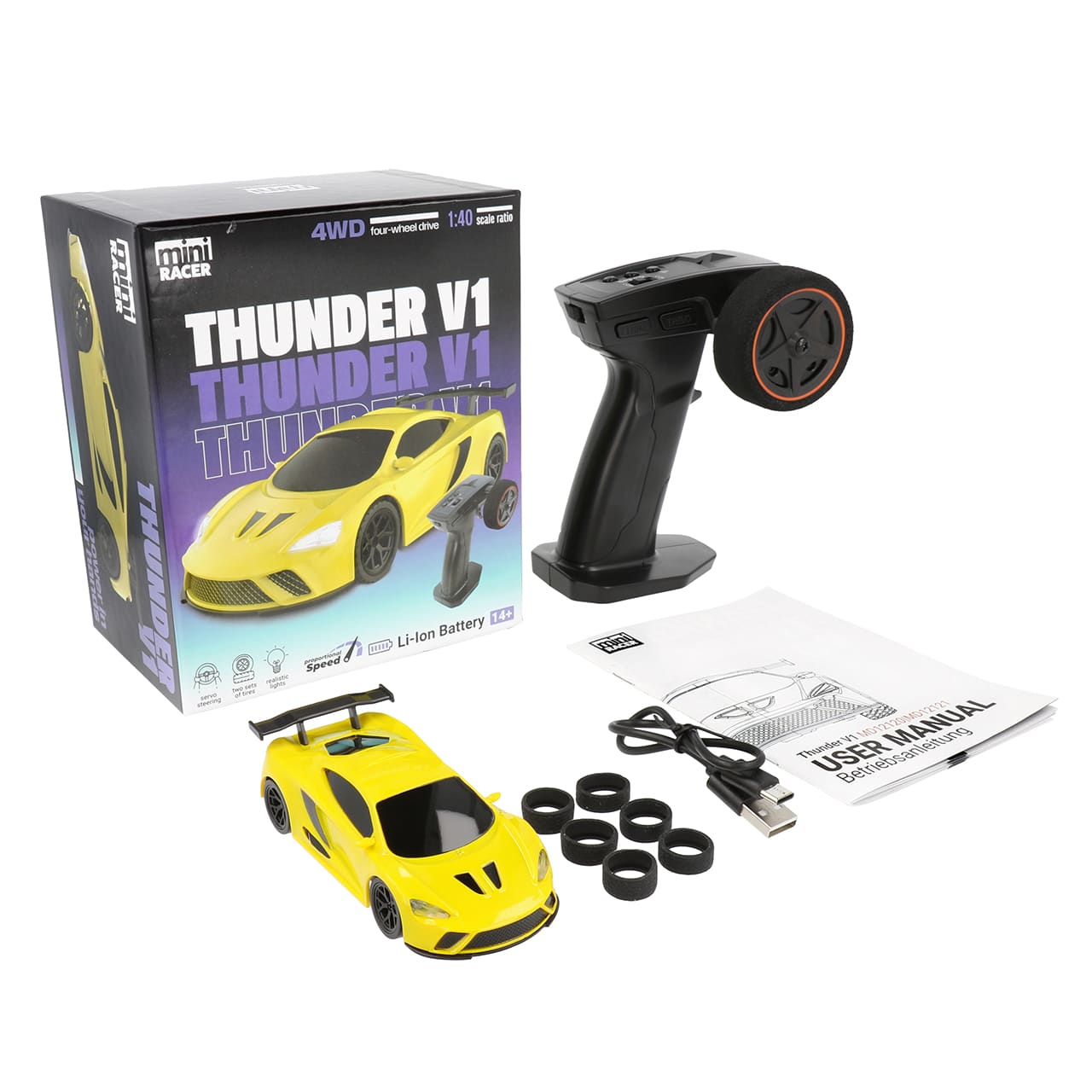 Modster Mini Racer Thunder V1 Yellow 1/40