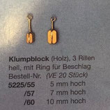 Aeronaut 5225 75 KLompblok hout 3 groef 5 mm met ring 20 st