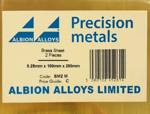 Albion SM 2 M MESSINGPLAAT 0,25 mm x 100 mm x 250 mm 2 st