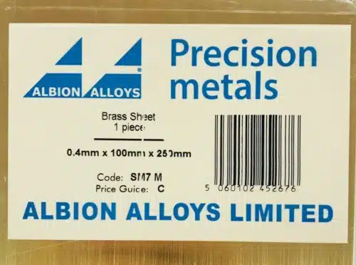 Albion SM 7 M MESSINGPLAAT 0,40 mm x 100 mm x 250 mm 1 st