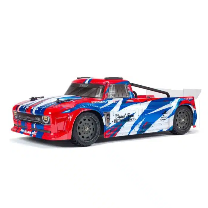 ARRMA Infraction 1/8 4X4 Mega Street Bash Resto Mod Truck RTR - Rood / Blauw