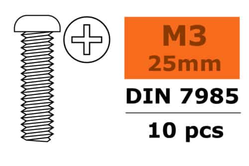 Bolcilinderschroef Met Philips Kruissleuf M3 X 25 mm 10 St