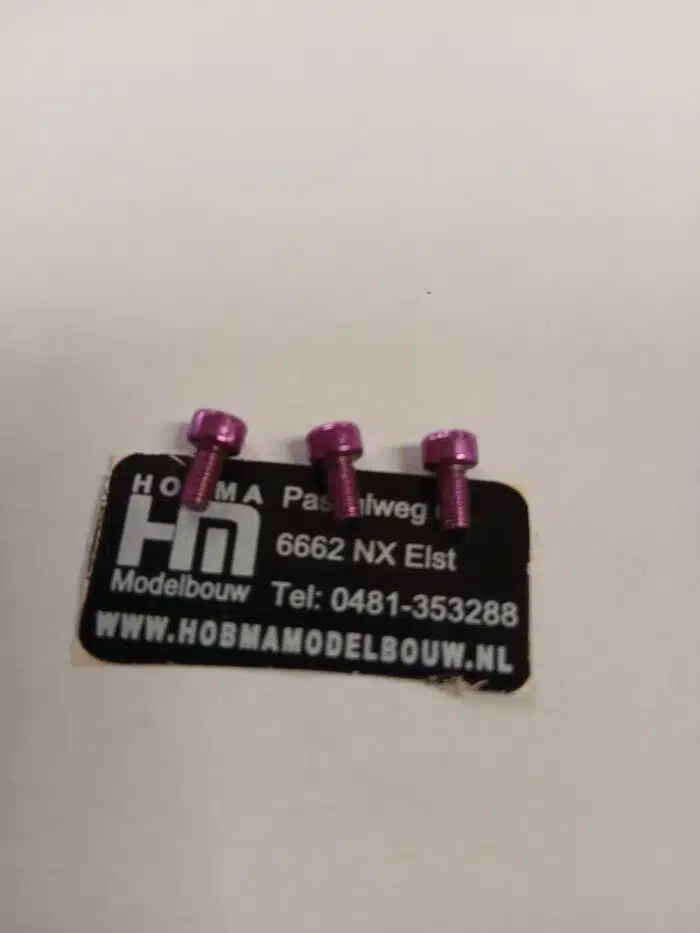Cilinderschroef met inbuskop paars M3 x 6mm 10 st