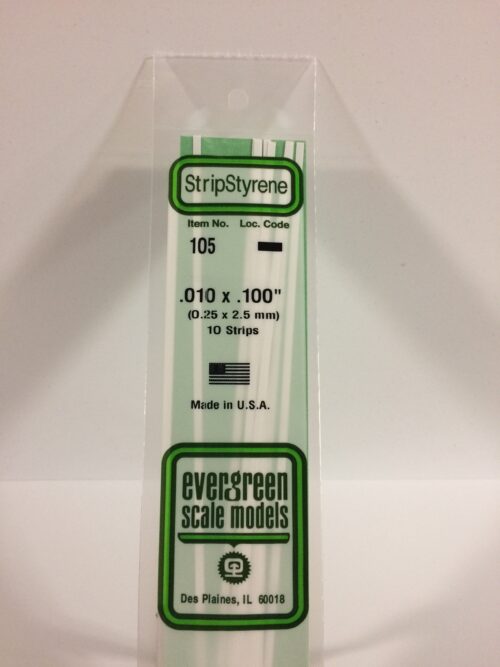 Evergreen 105 strip 0.25 x 2.5 mm
