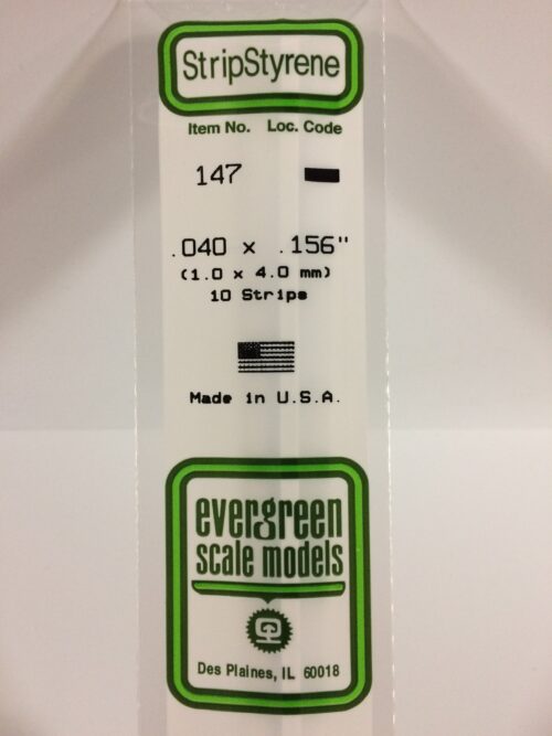 Evergreen 147 strip 1 x 4 mm