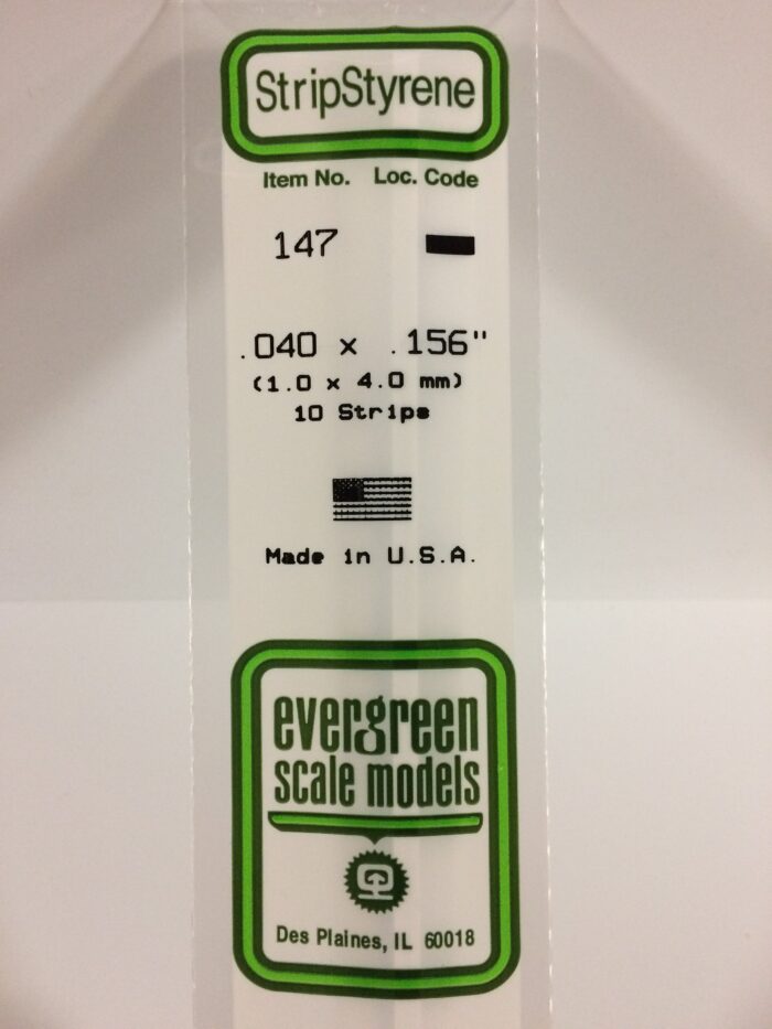 Evergreen 147 strip 1 x 4 mm