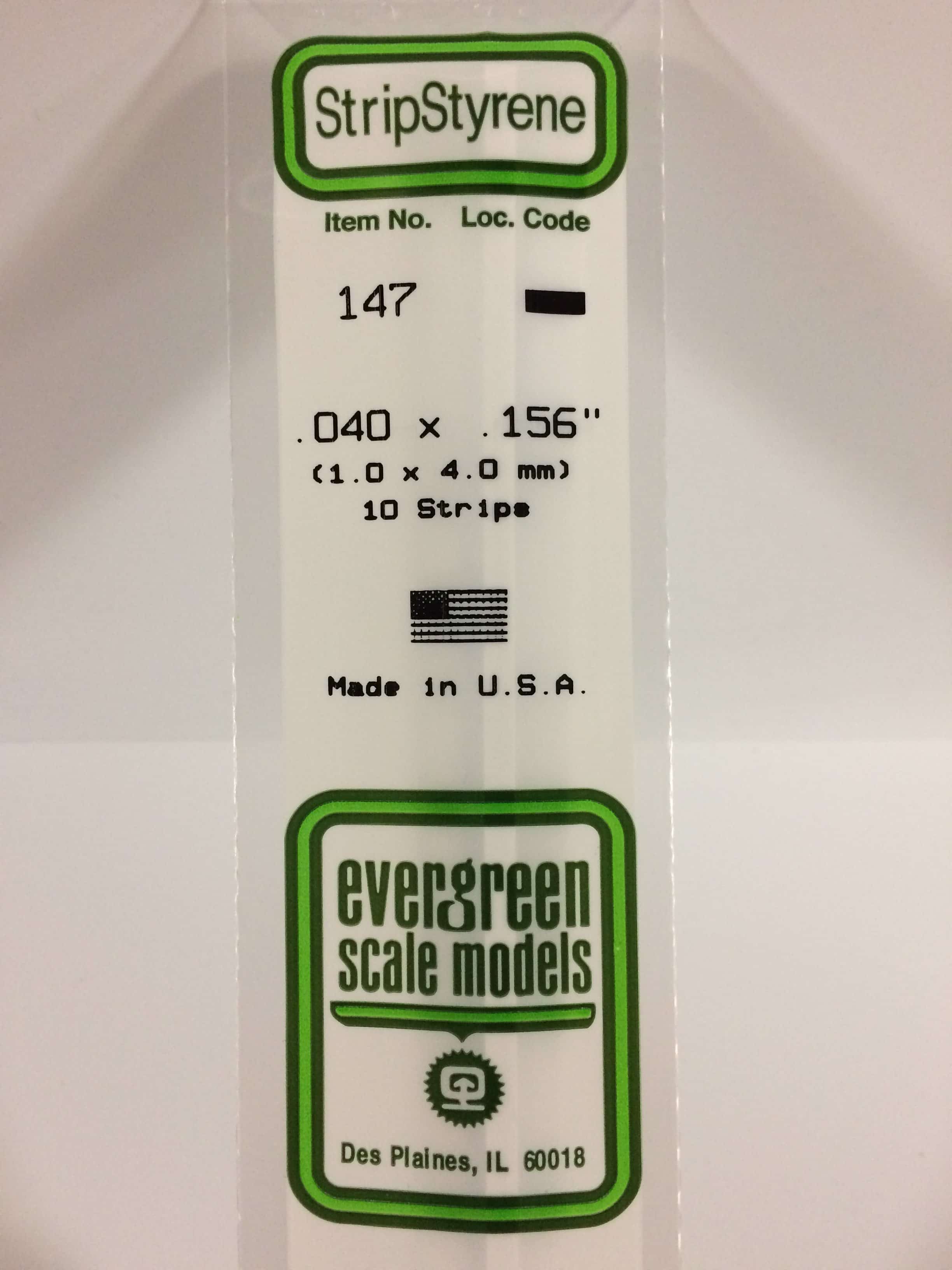 Evergreen 147 strip 1 x 4 mm