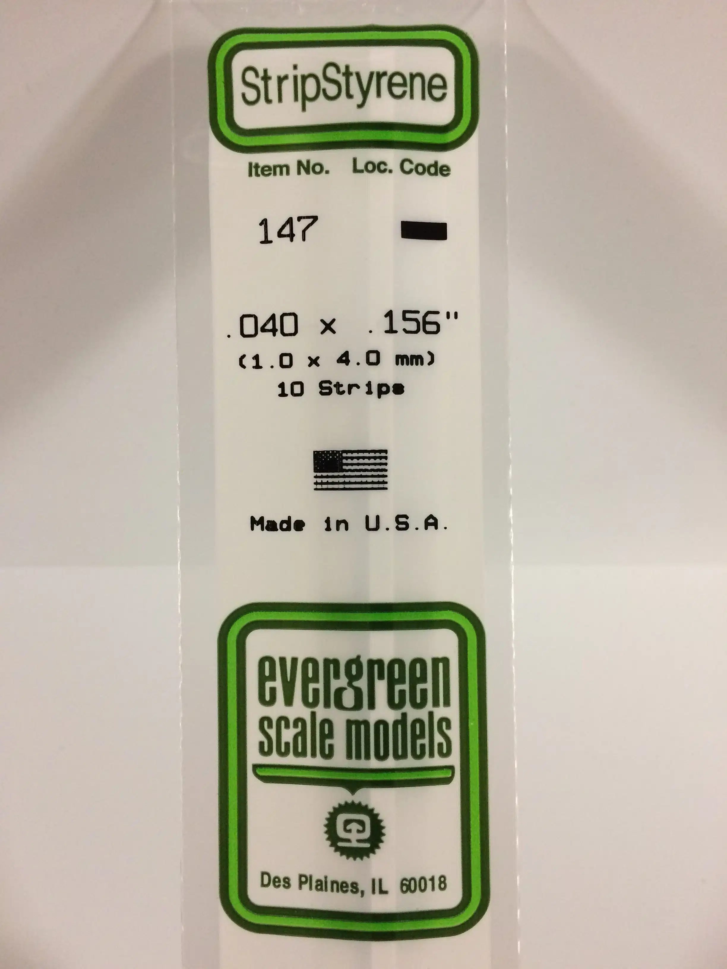 Evergreen 147 strip 1 x 4 mm