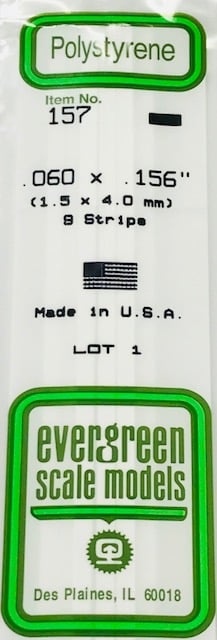 Evergreen 157 strip 1.5 x 4