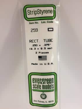 evergreen 259 Rechthoek buis 6.4x 9.5