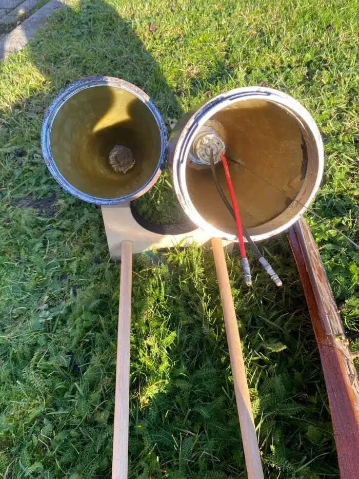gebruikt onderzeeër zelfbouw met motor, waterpomp, watermelder en pieper
