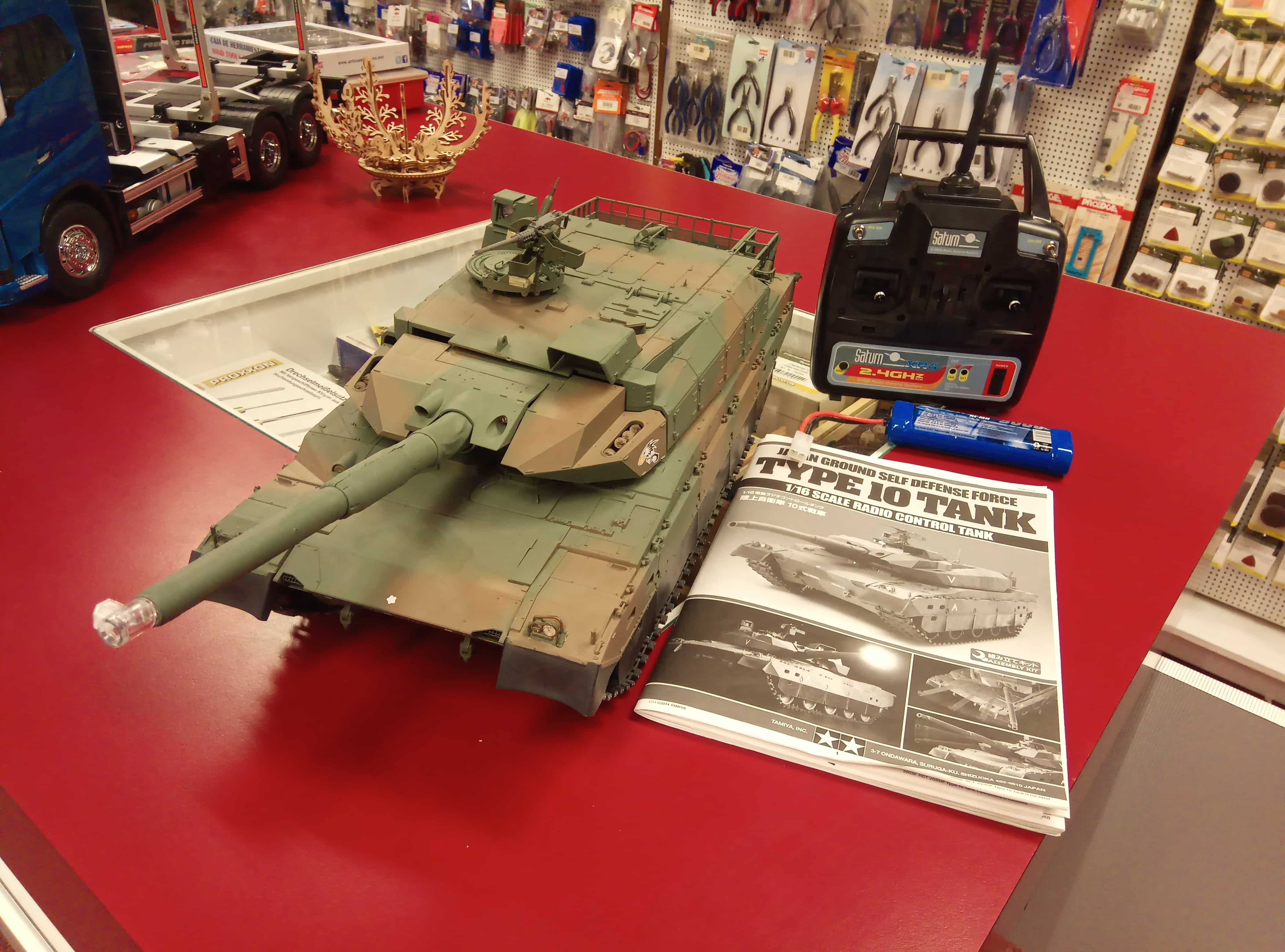 Gebruikt Tamiya 56036 Type 10 Tank gebouwd, nieuwstaat.