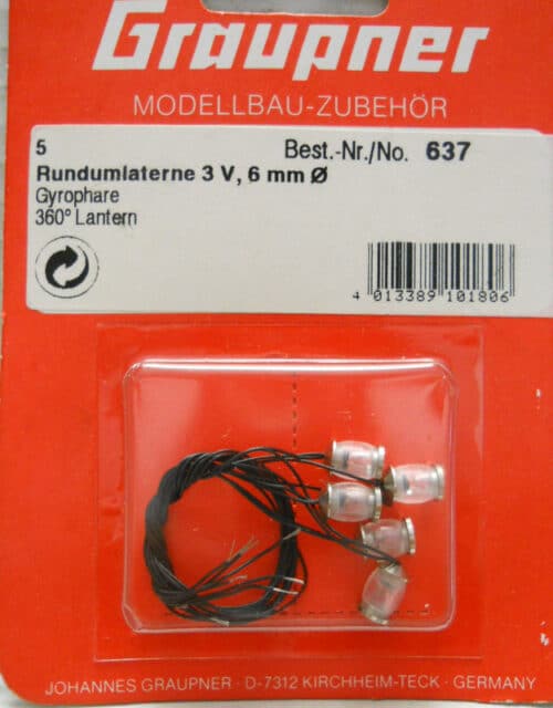 Graupner 637 Rundumlaterne 5 stuck 6 mm