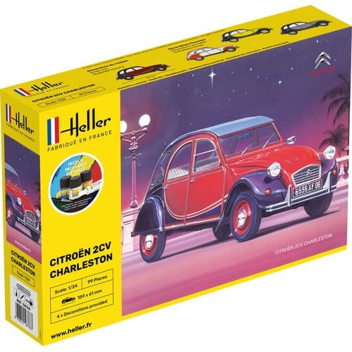 Heller 56766 Citroen 2CV Charleston incl aqua verf lijm kwastje