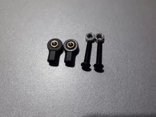 kogel link kunststof zwart kort M3 as 3mm 2 stuks