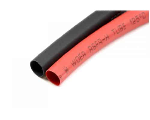 Krimpbuis 6,4 mm 25 cm rood en zwart