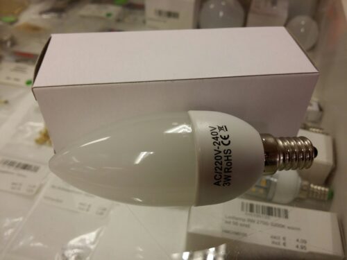 Ledlamp E14 3W warm wit kaarsmodel