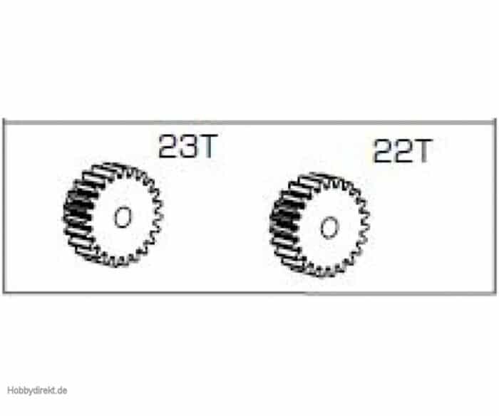Motortandwiel 23T./22T.