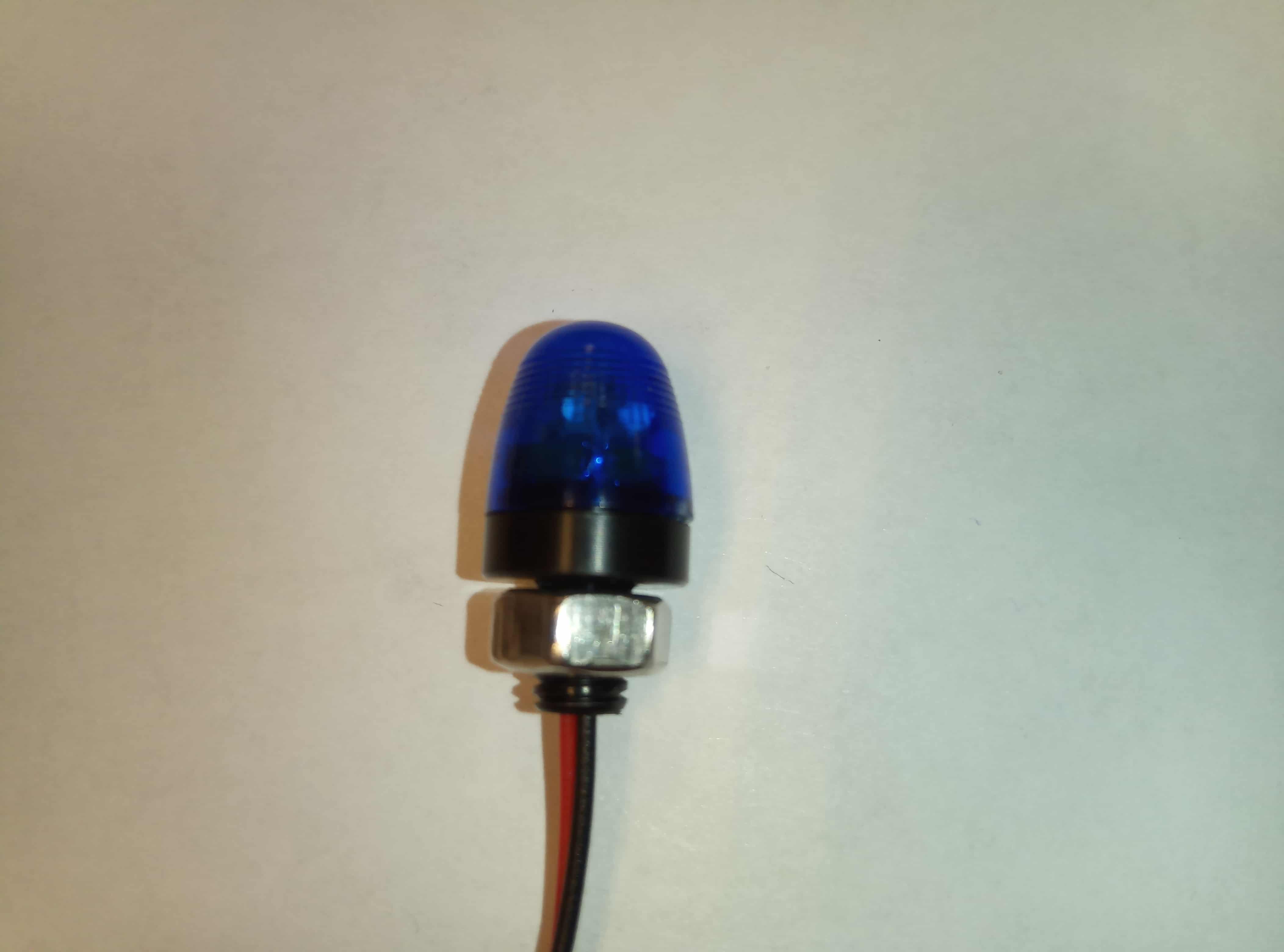 Pistenking Zwaailicht 4-12V Blauw Bol schroefdraad P/S
