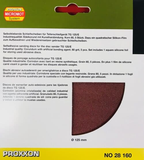 Proxxon 28160 Schuurschijven voor TG 125/E korrel 80 5st