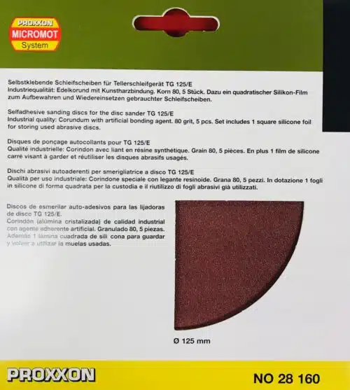 Proxxon 28160 Schuurschijven voor TG 125/E korrel 80 5st