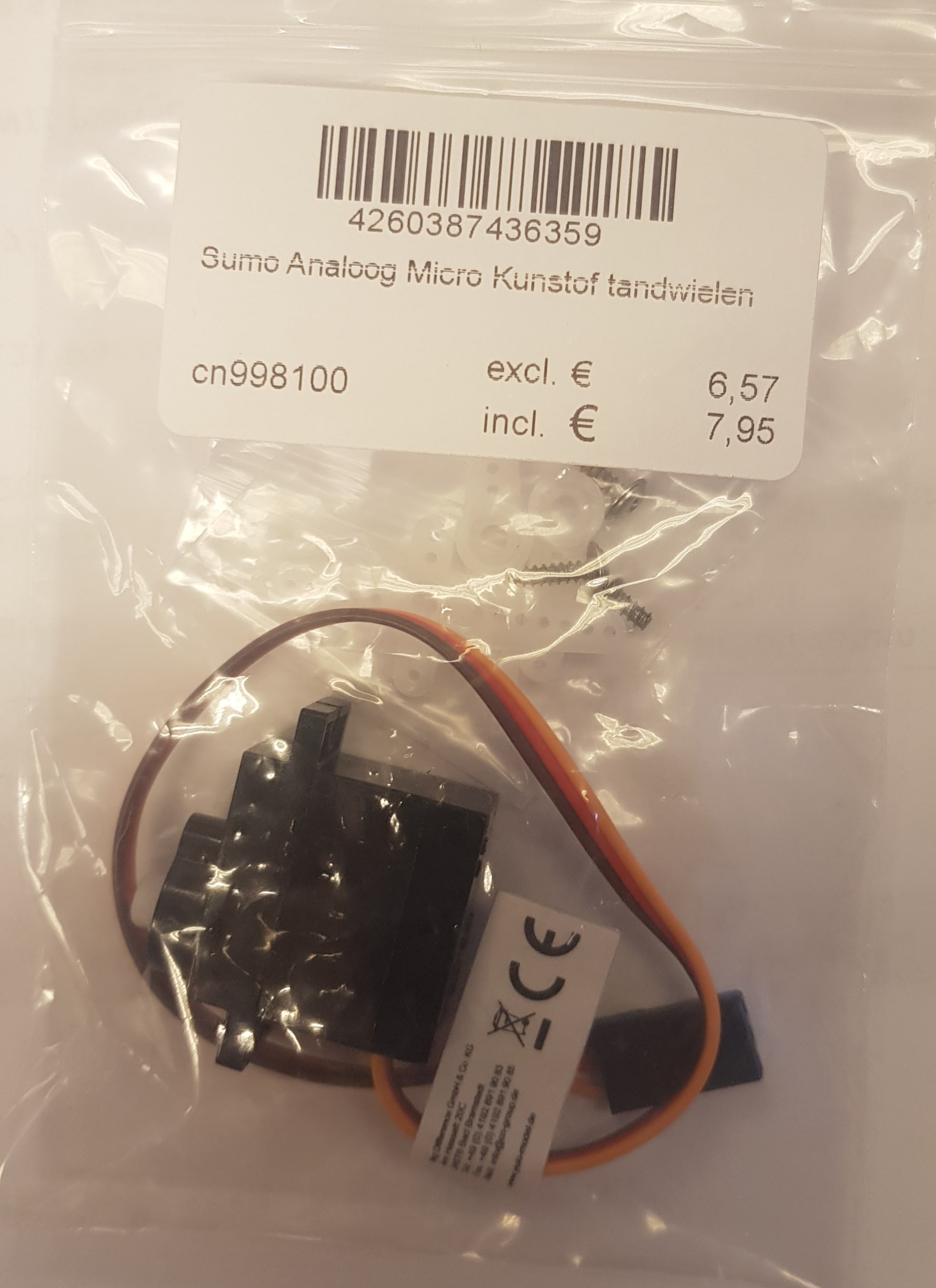 servo Sumo Analoog Micro Kunstof tandwielen