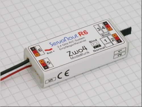 Servonaut Zwo4 R6 6 KANAALS ONTVANGER 2.4 GHZ