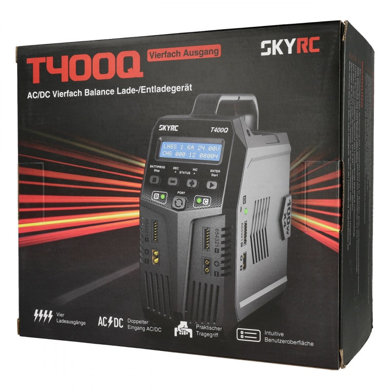 SkyRc Chargeur T400 Quattro 4x100W AC/DC SK100189-01