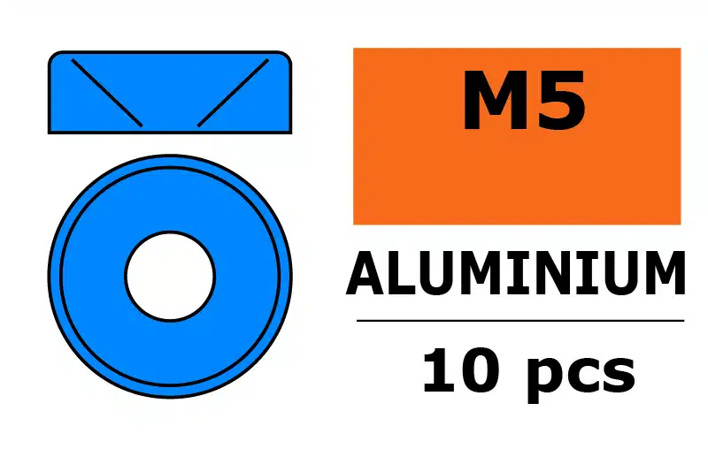 Sluitring M5 blauw voor verzonken schroeven alu 10 st