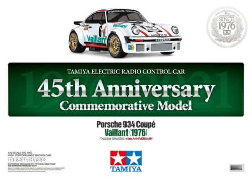Tamiya 47477 Porsche 934 Coupé Vaillant 1976 45th Anniversary Edition TA02SW