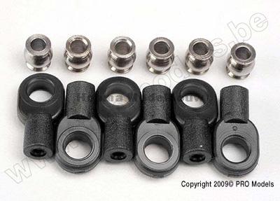 Traxxas 2742X Rod ends, short (6)/ hol