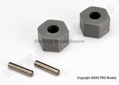 Traxxas 3654 Wheel hubs, hex (tall offset, Rustler / Stampede front )