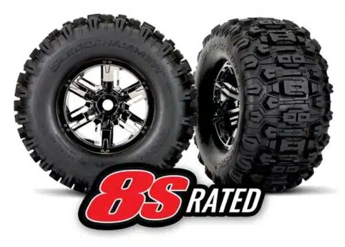 Traxxas 7774A Tires & wheels, assembled, glued for Xmaxx