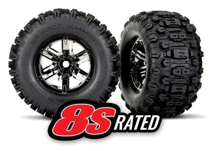 Traxxas 7774A Tires & wheels, assembled, glued for Xmaxx