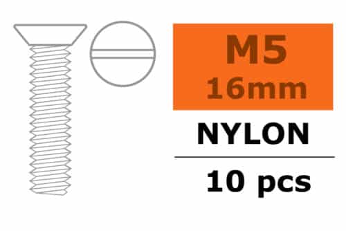 Verzonken boutje met zaaggleuf, M 5 X 16 mm 5 st