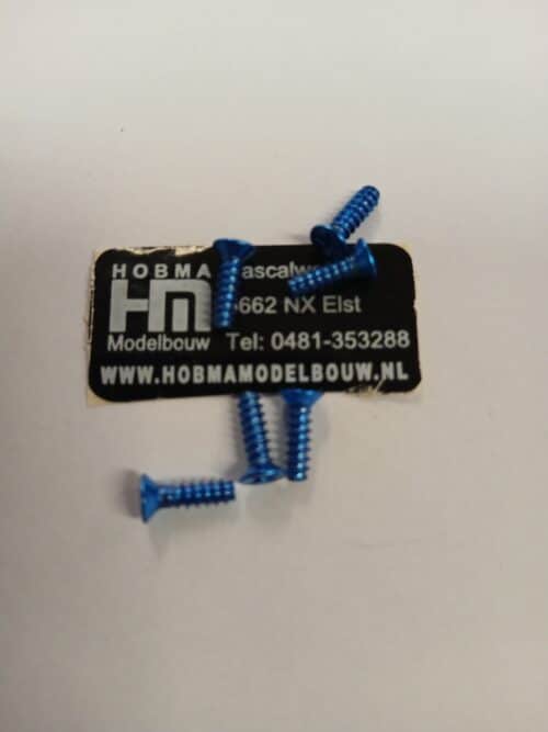 Verzonken schroef blauw met Phillips kruissleuf M3 x 16 mm 10 st