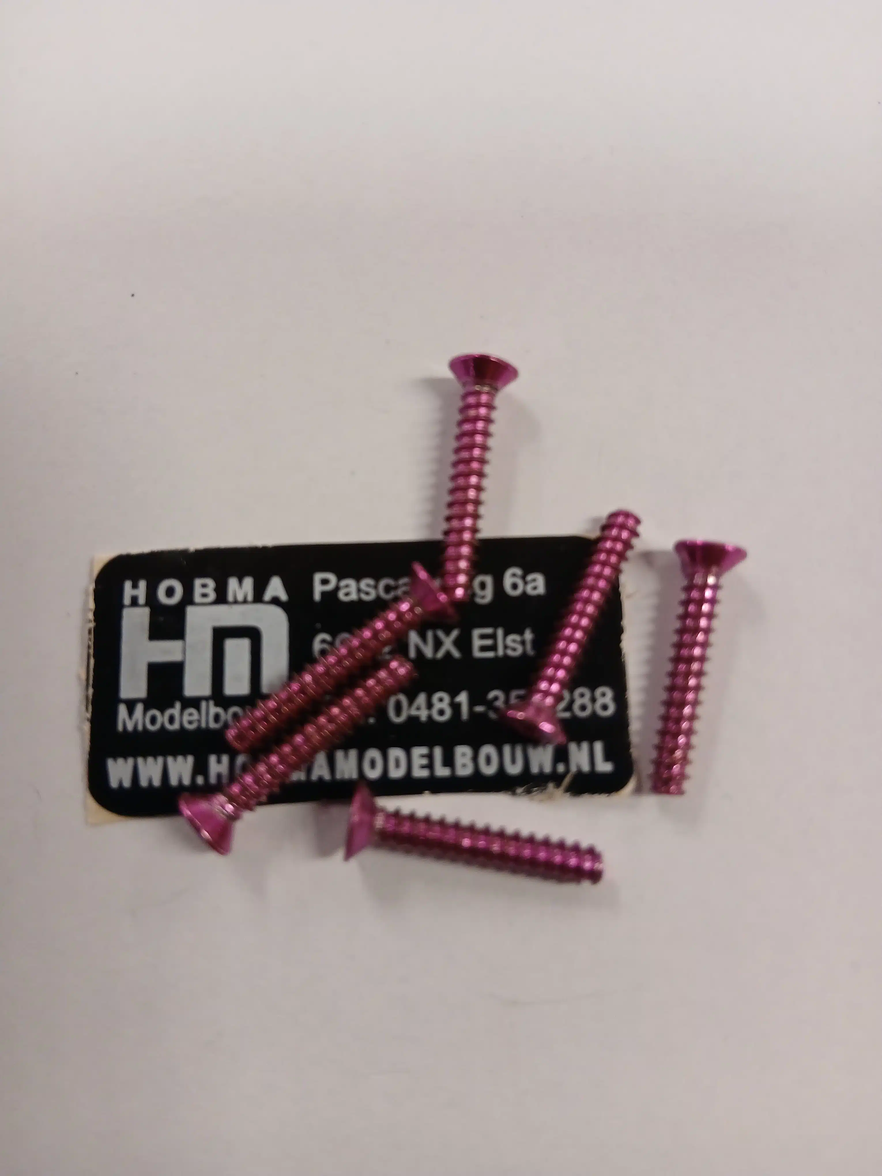 Verzonken schroef roze met Phillips kruissleuf M3 x 12 mm 10 st