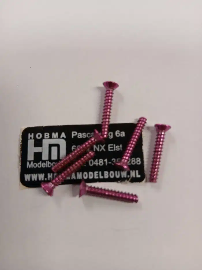 Verzonken schroef roze met Phillips kruissleuf M3 x 8 mm 10 st