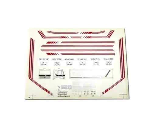 Wedico 531 Mercedes SK Stickers Rood met Zilver