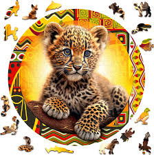 Wooden Puzzel NEW Cute little Leopard