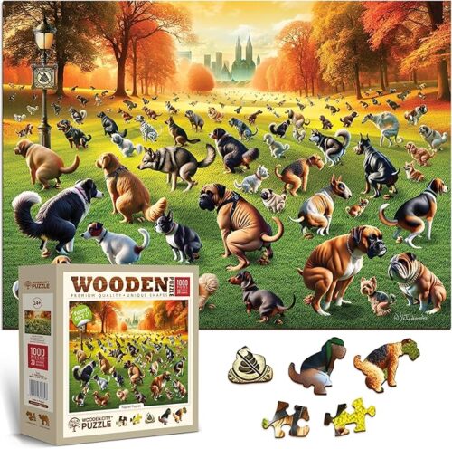 Wooden Puzzel NEW Puppies Ppoopies