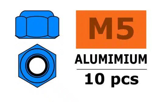 Zelfborgende zeskantmoer M5 Blauw 10 st