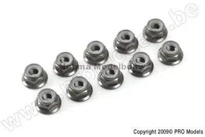 Zelfborgende Zeskantmoer Met Flens M4 gun metal 10 St