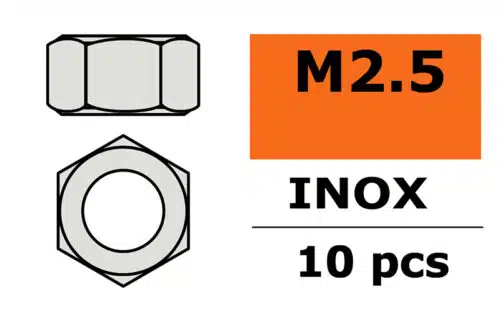 Zeskantmoer M2,5 Inox 10St