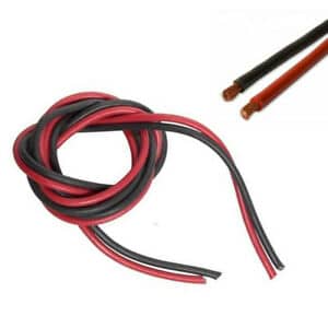 Siliconen Kabel Flexibel 2m 2,5mm Zwart / Rood