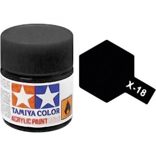 Tamiya 81018 Verf X18 Swart Zijden mat