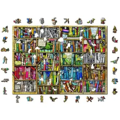 Wooden Legpuzzel Bookshelf 1010 pcs