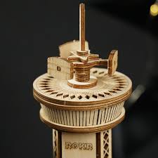 Robotime AMK41 Airplane Control Tower Mechanical Music Box