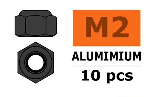Zelfborgende zeskantmoer M2 gun Metal aluminium 10st