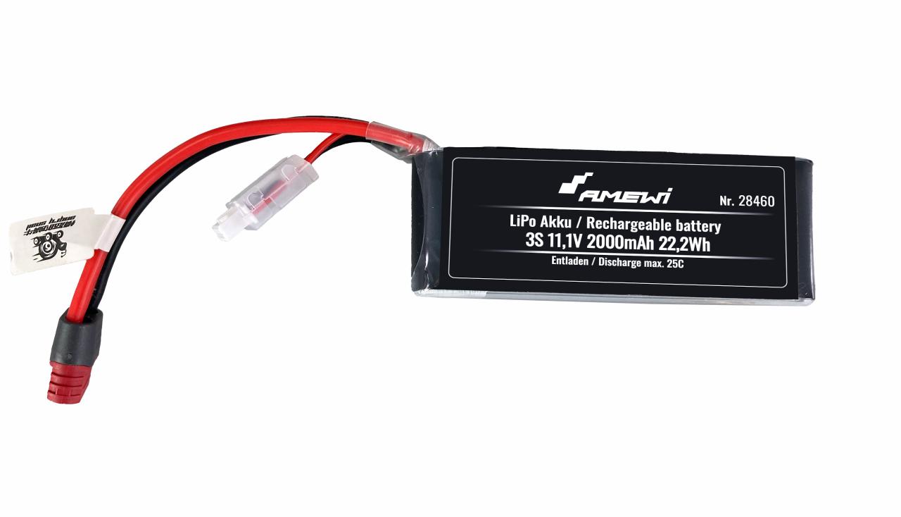 Amewi 28460 11.1V 2000mAh accu met deans en xt90 verloopje